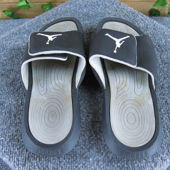 Jordan Slide Hydro 6 Boys‎ Y 7 Medium Sandal Black Synthetic Hook & Loop - Picture 4 of 7